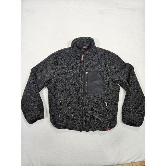 Iron and Resin Men's Sherpa Fleece Mammoth Jacket Black Large Outerwear Cozy